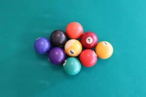 A rack of 9-ball