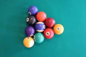 a rack of 10-ball